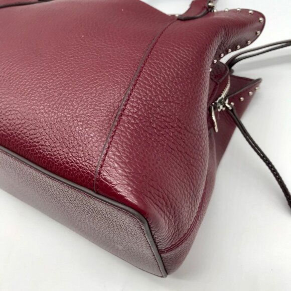 Brighton Burgundy Pebbled Leather Roksanda Satchel Bag - Picture 8 of 11